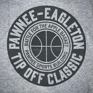 Parks & Recreation Pawnee Eagleton Tip Off Grey T-Shirt Unisex Medium New